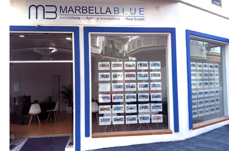 Marbella Blue Store Front French Real Estate Agency Marbella Costa del Sol